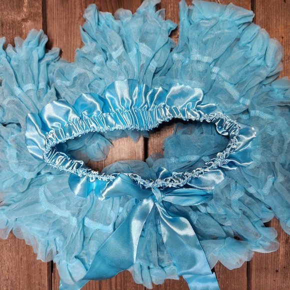 Girls Fluffy Petti Skirt, Size: L (4T-8T) Tutu Skirt, Color: Sapphire - Picture 2 of 3